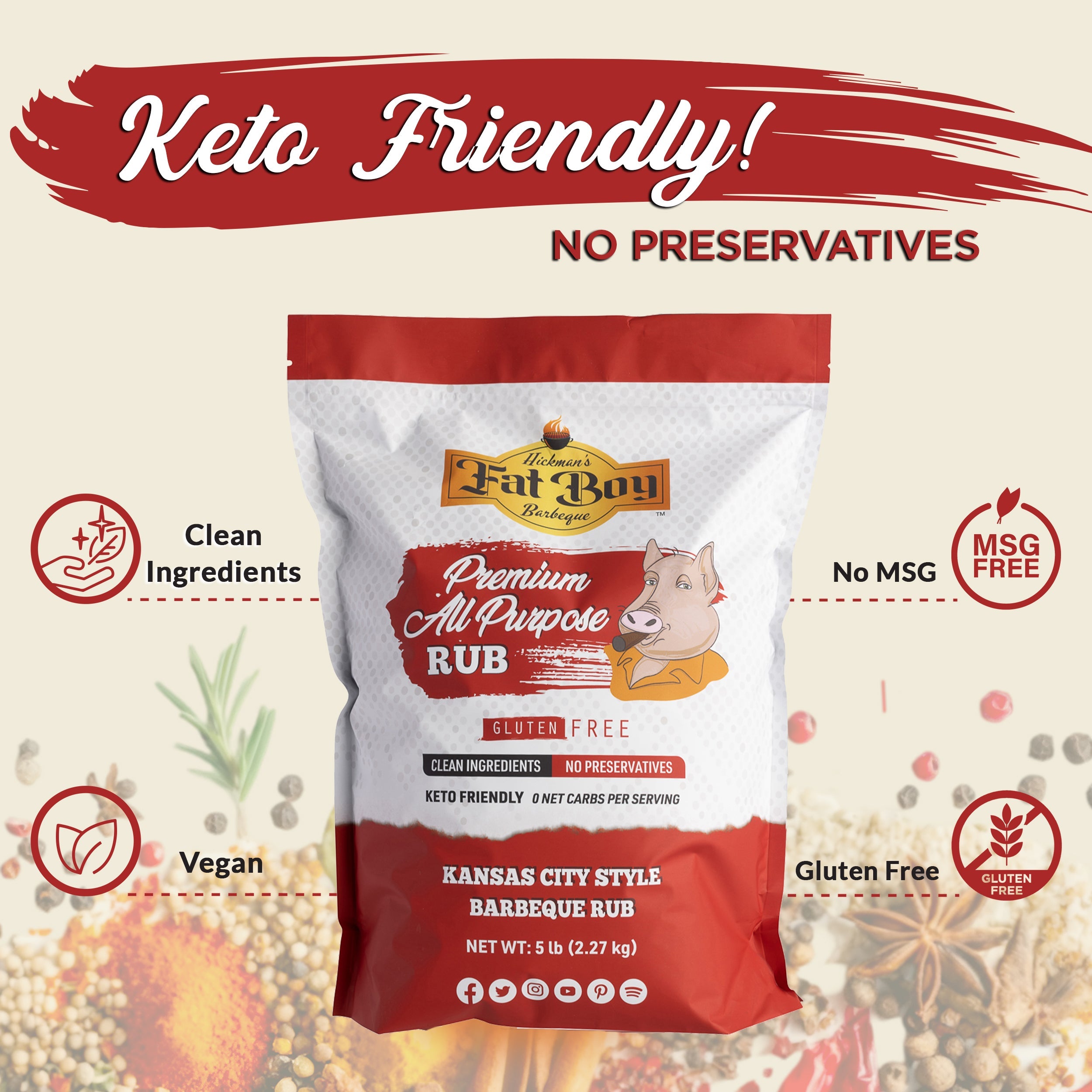 Premium All Purpose Gluten Free Natural BBQ Rub 5 lb