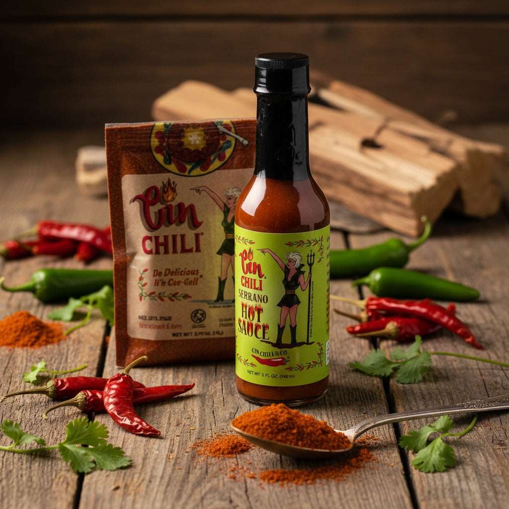 Cin Chili & Cin Chili Hot Sauce Combo