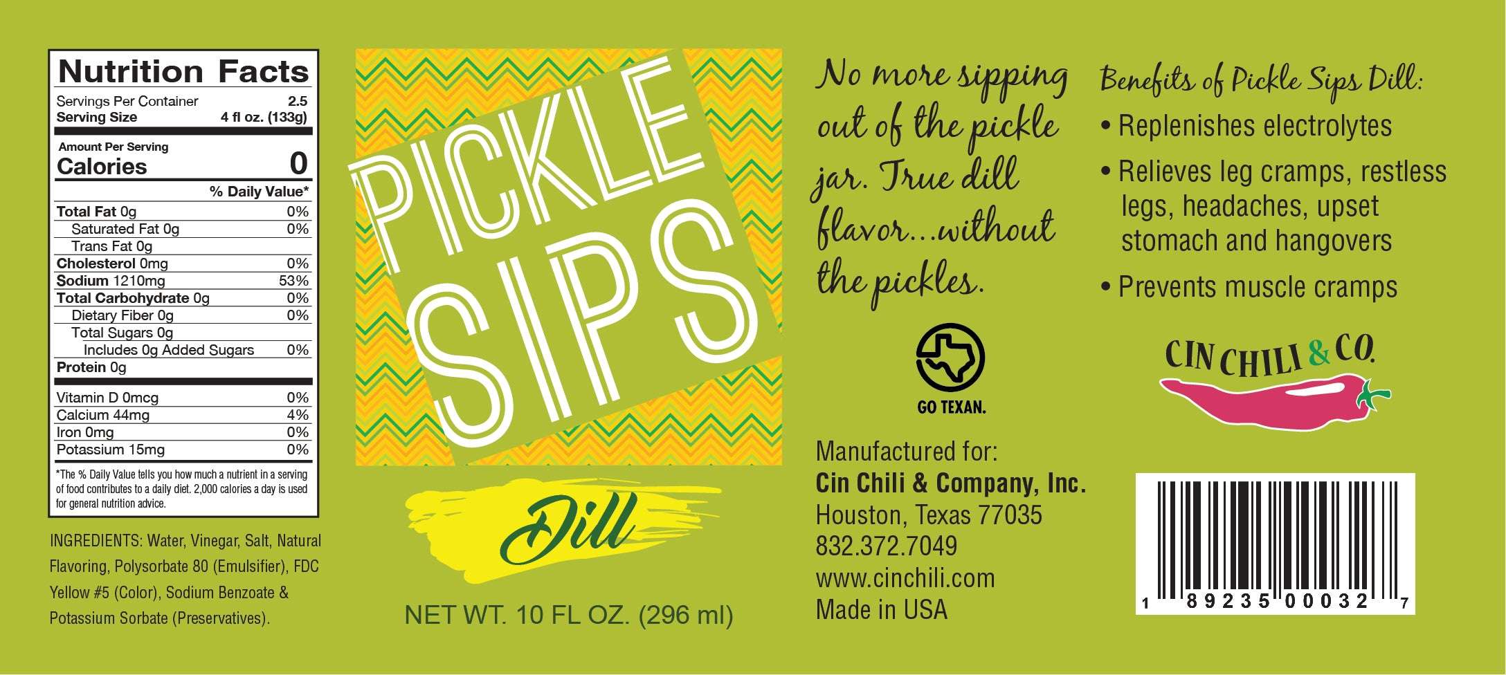 PICKLE SIPS® - DILL 10 FL OZ